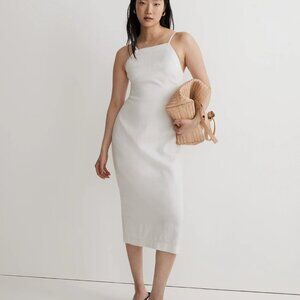 White Linen Goldie Midi Dress Madewell Size 16 NWT